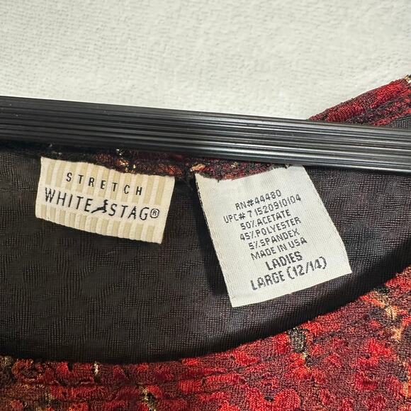 Y2K White Stag Large Retro Tank Top Red Moody Vampire Paisley Whimsygoth Animal - Picture 4 of 7